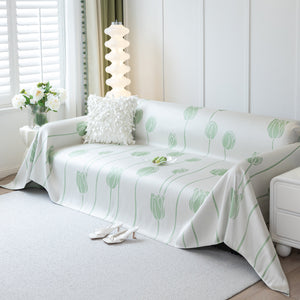 Cozy Cooling Tulip Sofa Throw Covers, Decorative & Breathable Couch Cover, Elegant Couch Protector