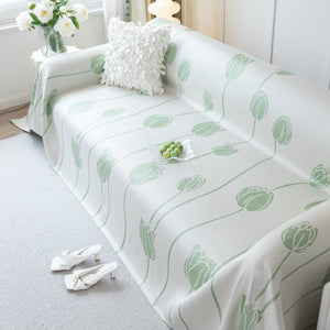 Cozy Cooling Tulip Sofa Throw Covers, Decorative & Breathable Couch Cover, Elegant Couch Protector