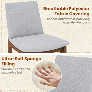 Set of 2 Wooden Dining Chairs Upholstered with High Curved Back-Walnut