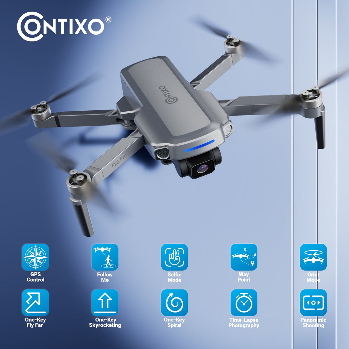 Contixo F28 Pro Foldable Drone With 4K FHD Camera and Carrying Case