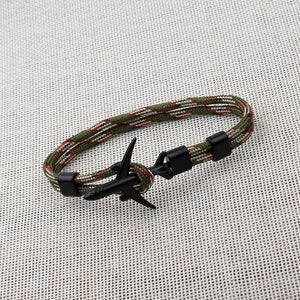 Modern Fashion Airplane Anchor Bracelets Men Charm Rope Chain Paracord Bracelet Women Male Air Force Style Wrap Metal Sport Hook Gift