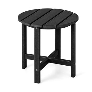 Set of 2 18 Inch Round Weather-Resistant Adirondack Side Tables-Black