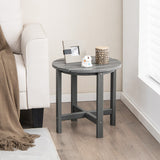 Set of 2 18 Inch Round Weather-Resistant Adirondack Side Tables-Gray