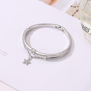 Rose Gold Stainless Steel Bracelets & Bangles Female Heart Forever Love Charm Bracelet For Women