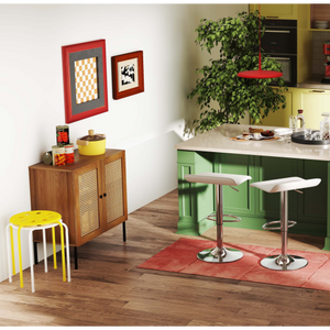 5-Piece Kitchen & Dining Bundle: Adjustable Bar Stools (Set of 2) + Stackable Stools (Set of 6) + Rattan Storage Sideboard