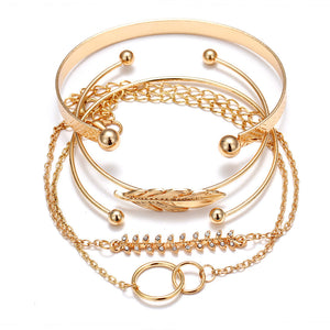 Luxury Modern Gold Crystal Elegant Woman and Lady Brecelets in Sets of  5Pcs/sett for Women Punk Boho Beach Bangle Jewelry Gift