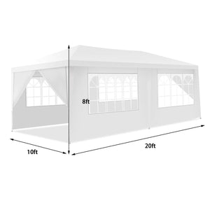 10 x 20 Feet 6 Sidewalls Canopy Tent with Carry Bag-White by DirectDeals