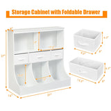 Freestanding Combo Cubby Bin Storage Organizer Unit W/3 Baskets-Brown