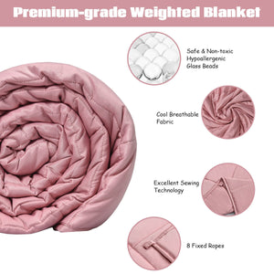 60 x80 Inch 15lbs Premium Cooling Heavy Weighted Blanket-Pink by DirectDeals
