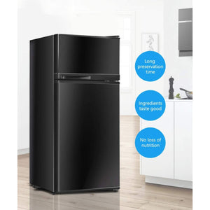 2 Doors Cold-rolled Sheet Compact Refrigerator-Black