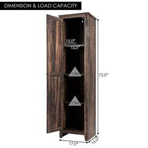 Linen Tower Bathroom Storage Cabinet Tall Slim Side Organizer with Shelf-Black