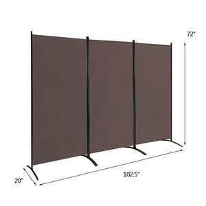 3-Panel Room Divider Folding Privacy Partition Screen for Office Room-White