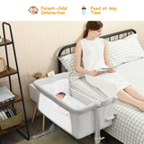 Travel Portable Baby Bed Side Sleeper  Bassinet Crib with Carrying Bag-Gray