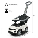3 in 1 Ride on Push Car Toddler Stroller Sliding Car with Music-Black