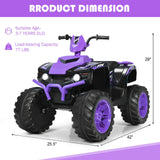 12V Kids Ride on ATV with LED Lights and Treaded Tires and LED lights-Black