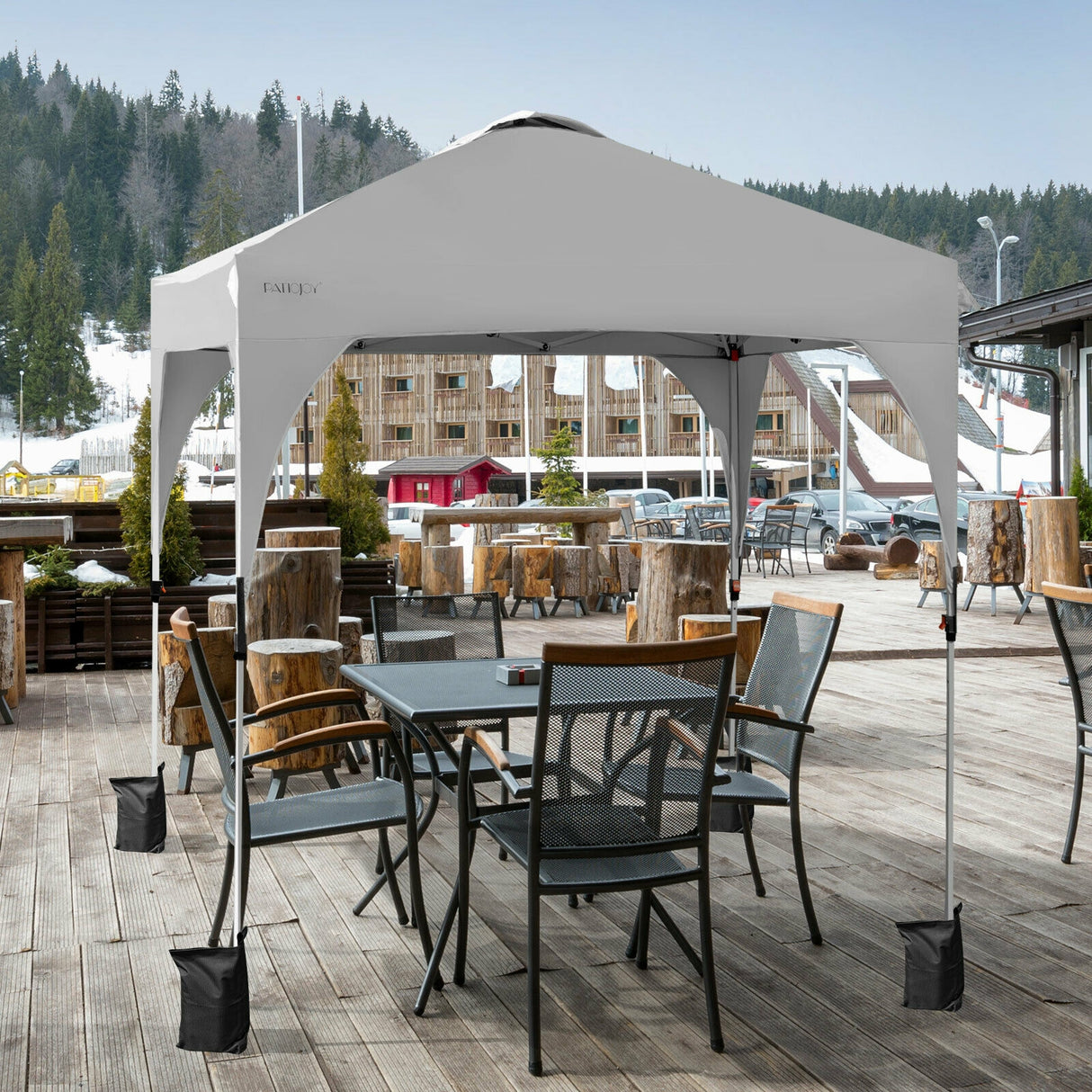 6.6 x 6.6 Feet Outdoor Pop Up Height Adjustable Canopy Tent with Roller Bag-Blue