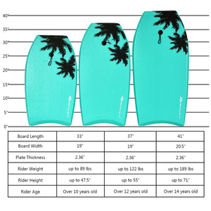 33 Inch/37 Inch/41 Inch Lightweight Super Surfing Bodyboard
