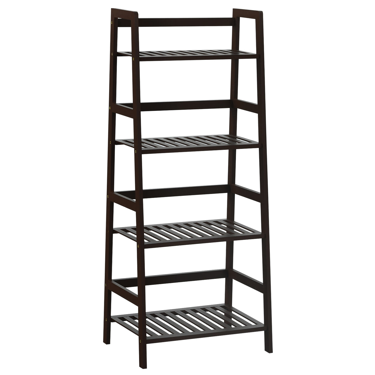 4-Tier Bamboo Plant Rack with Guardrails Stable and Space-Saving-Natural