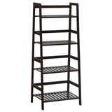 4-Tier Bamboo Plant Rack with Guardrails Stable and Space-Saving-Natural