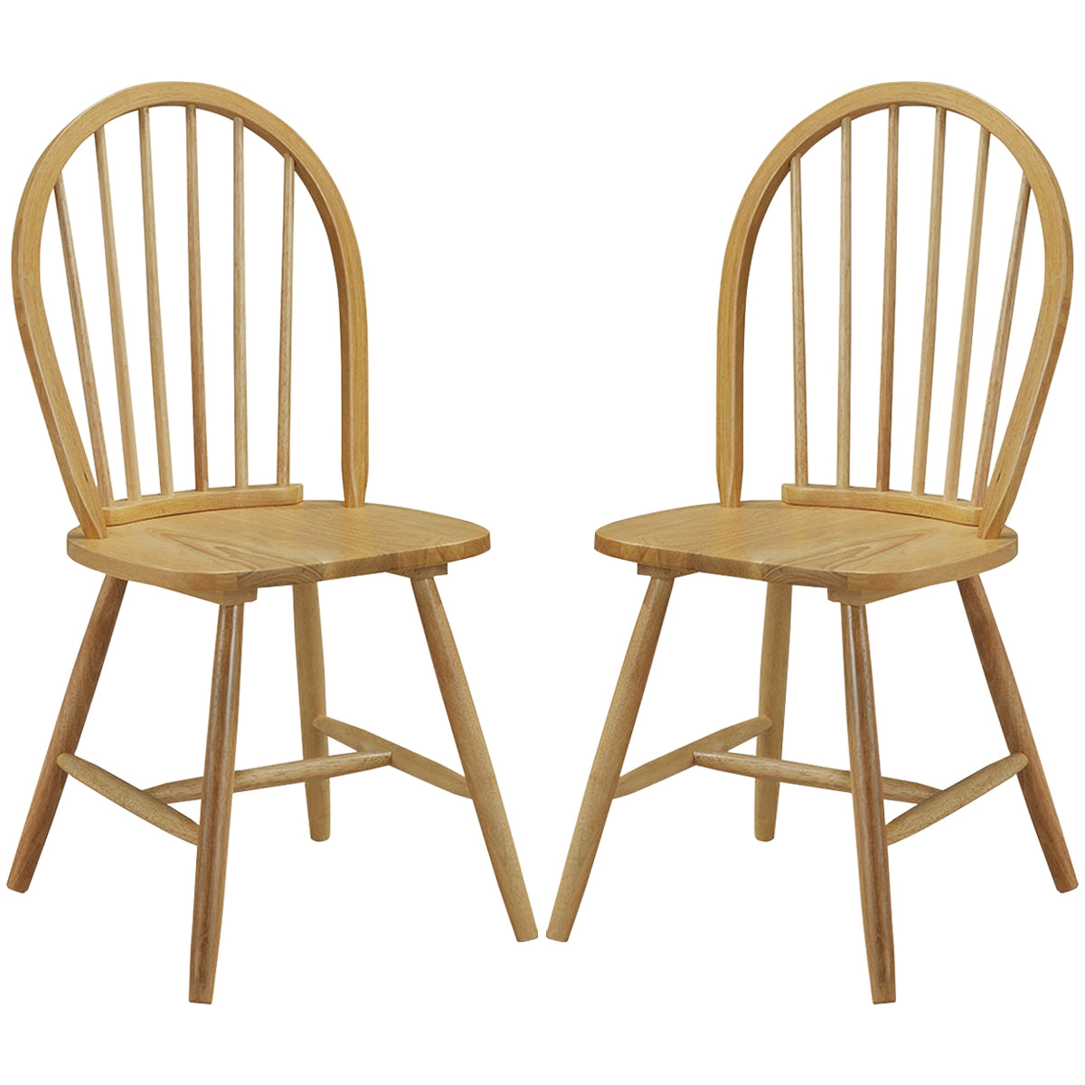 Set of 2 Vintage Windsor Wood Chair with Spindle Back for Dining Room