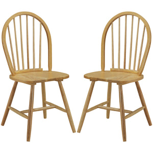 Set of 2 Vintage Windsor Wood Chair with Spindle Back for Dining Room