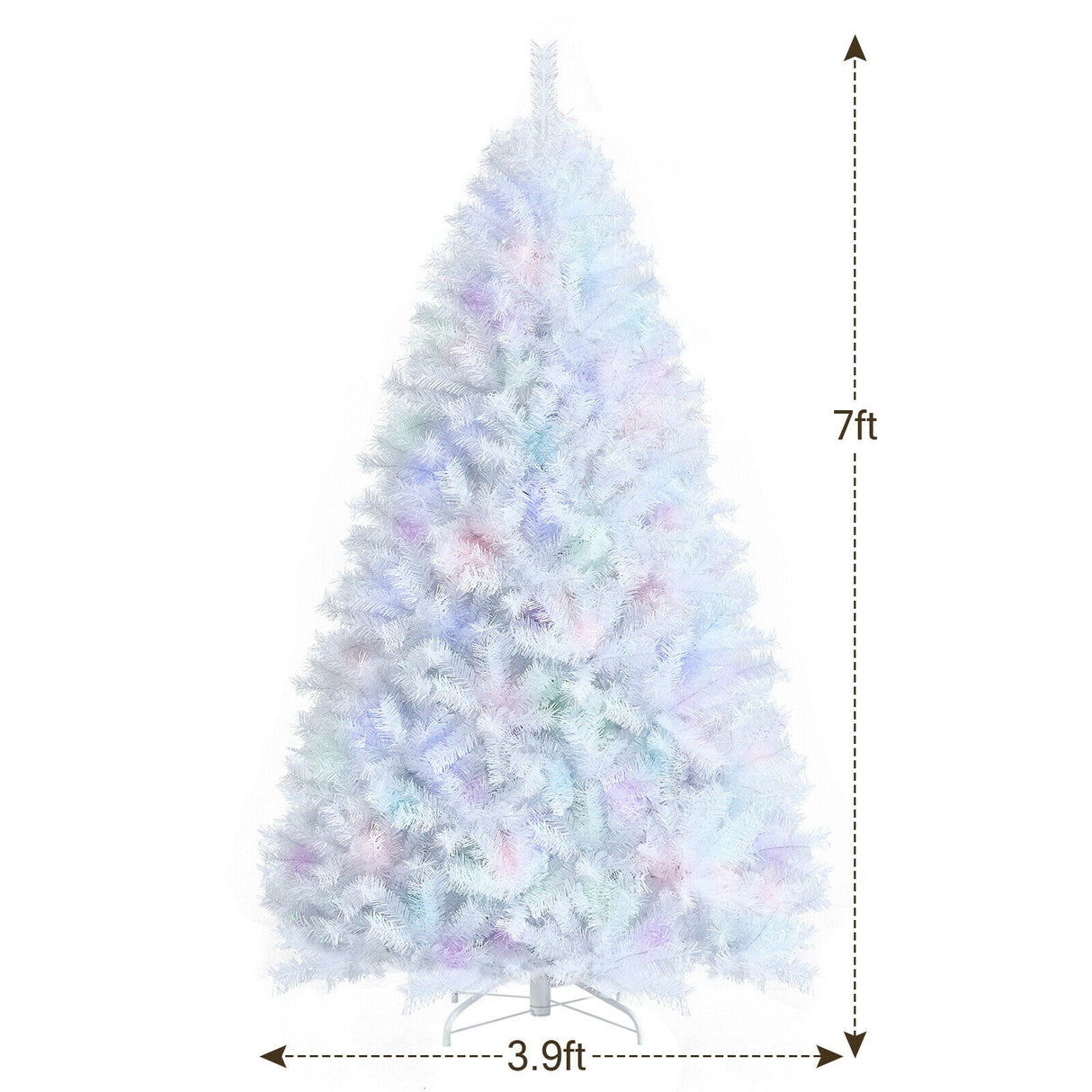 7 Feet White Iridescent Tinsel Artificial ‚Christmas Tree with Metal Stand