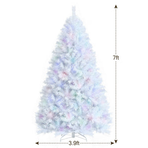 7 Feet White Iridescent Tinsel Artificial ‚Christmas Tree with Metal Stand