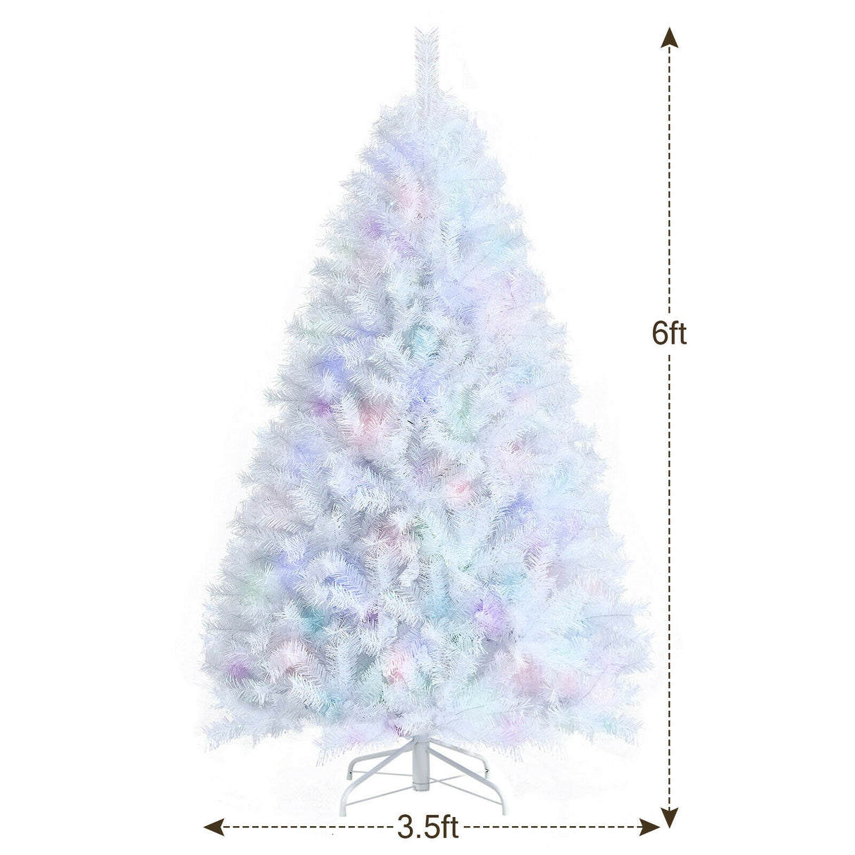 7 Feet White Iridescent Tinsel Artificial ‚Christmas Tree with Metal Stand