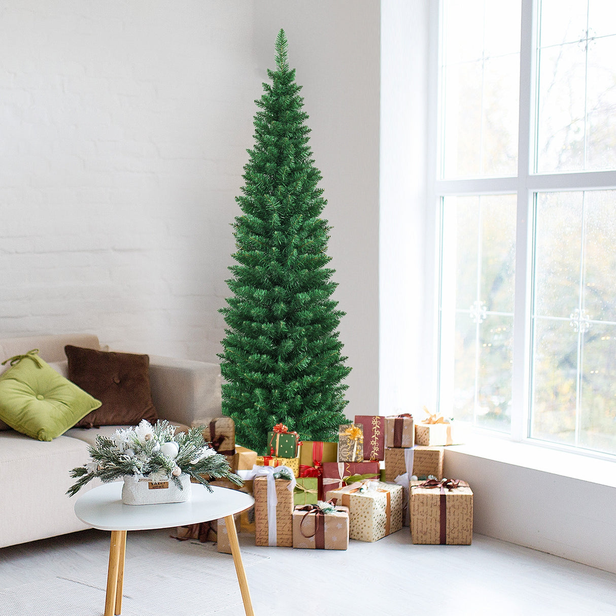 PVC Artificial Slim Pencil Christmas Tree-5 Feet
