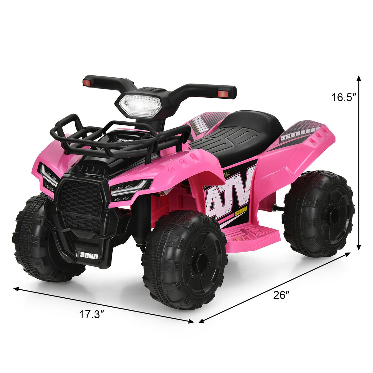 6V Kids ATV Quad Electric Ride On Car with LED Light and MP3-Green