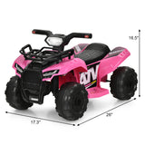 6V Kids ATV Quad Electric Ride On Car with LED Light and MP3-Green
