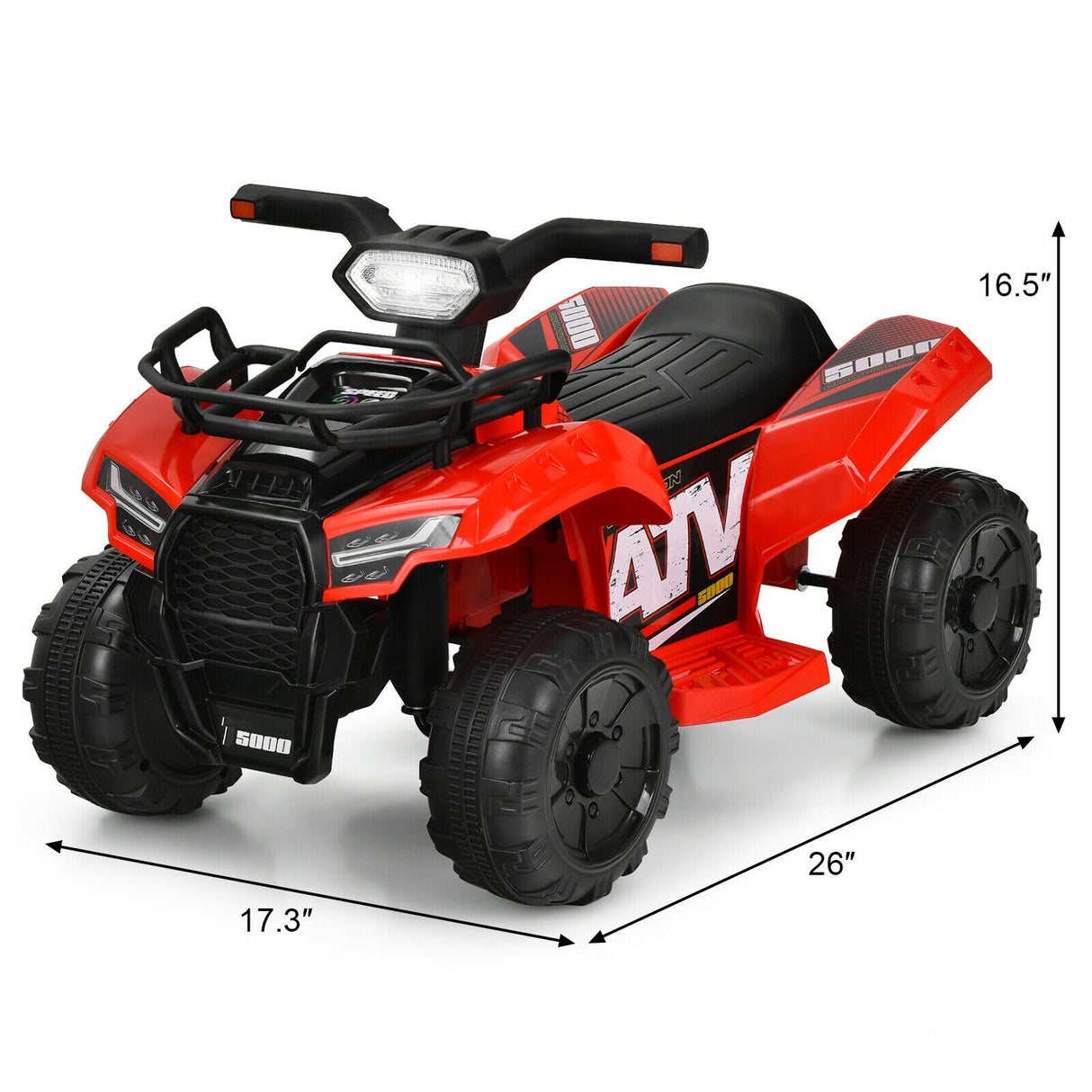 6V Kids ATV Quad Electric Ride On Car with LED Light and MP3-Green