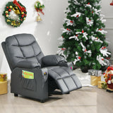 Kids Recliner Chair with Cup Holder and Footrest for Children-Blue
