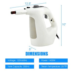 1400W Multipurpose Pressurized Steam Cleaner With 17 Pieces Accessories-Gray