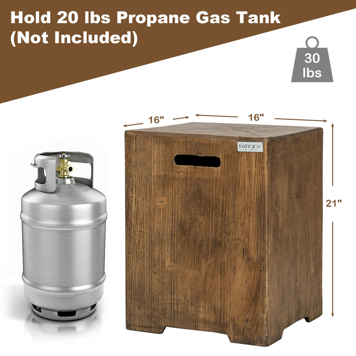 16 Inch Outdoor Hideaway Table Cover for Standard 20 LBS Propane Tank-B