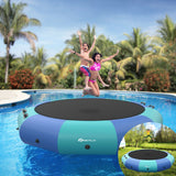 12 Feet Inflatable Splash Padded Water Bouncer Trampoline-Yellow
