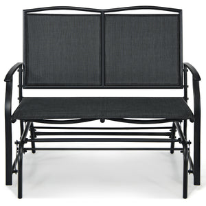 Iron Patio Rocking Chair for Outdoor Backyard and Lawn-Gray