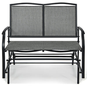 Iron Patio Rocking Chair for Outdoor Backyard and Lawn-Gray