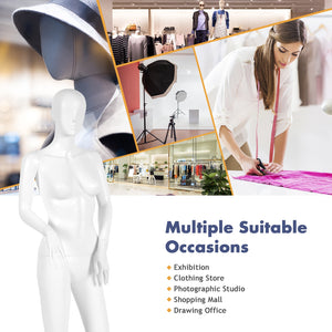 5.8 ft Plastic Female Mannequin Adjustable Detachable Manikin with Metal Stand