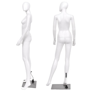 5.8 ft Full Body Female Mannequin Egghead Manikin with Metal Stand
