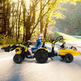 12V 3 in 1 Kids Ride On Excavator with Shovel Bucket and Music-Green