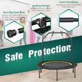 40 Inch Foldable Fitness Rebounder with Resistance Bands Adjustable Home-Blue