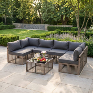 Axis 104.8" Modern Outdoor Sectional Set, 7-Piece