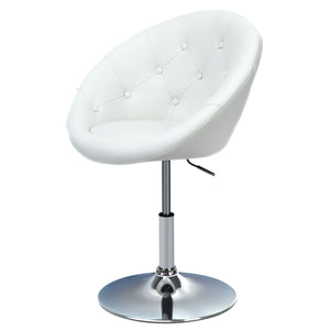 1 Piece Adjustable Modern Swivel Round Tufted-White by DirectDeals