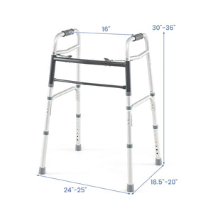 2-Button Folding Walker Lightweight with 7-Level Adjustable Height