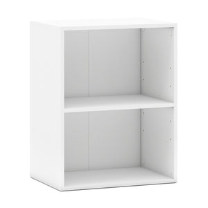 2-Cube Bookcase Set of 2 Floor Standing Open Bookshelf w/ 5-Position Adjustable Shelf-White