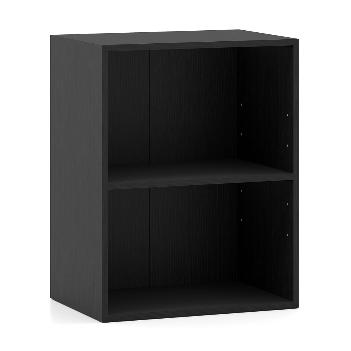 2-Cube Bookcase Set of 2 Floor Standing Open Bookshelf w/ 5-Position Adjustable Shelf-Black