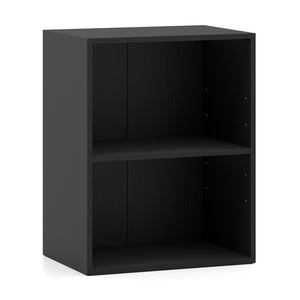 2-Cube Bookcase Set of 2 Floor Standing Open Bookshelf w/ 5-Position Adjustable Shelf-Black