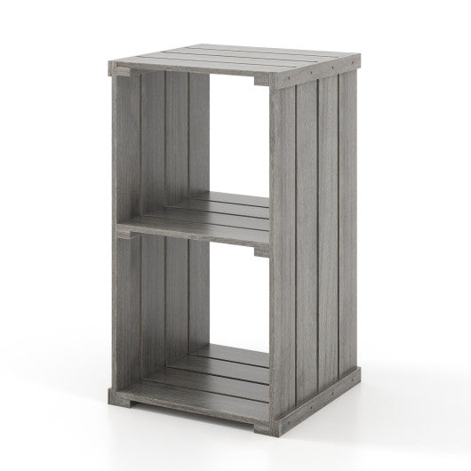 2-Cube Storage Shelf with Open Back and 3-Tier Shelf-Light Gray