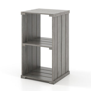 2-Cube Storage Shelf with Open Back and 3-Tier Shelf-Light Gray
